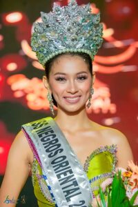 Erica Jean Cadayday wearing the Miss Negros Oriental 2023 crown and sash
