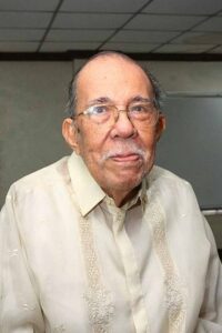 Eddie Romero, Filipino filmmaker and National Artist, wearing a Barong Tagalog