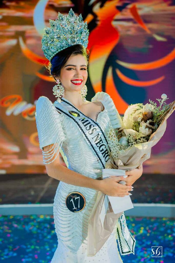 Misty D. Allen wearing the Miss Negros Oriental 2024 crown and sash
